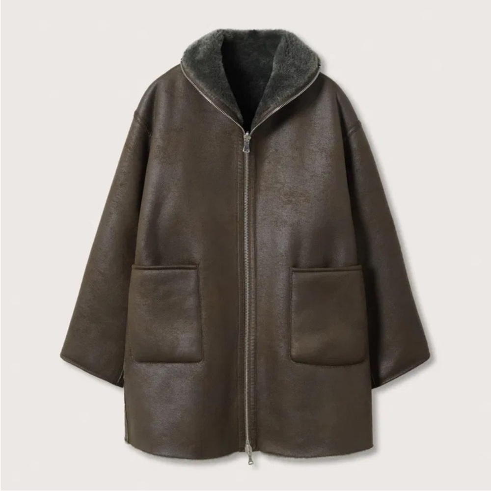 MANGO Reversible Faux Shearling Coat size S - Picture 1 of 7